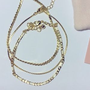 Uncommon James Gilded 14 K Gold Bracelets set of 3